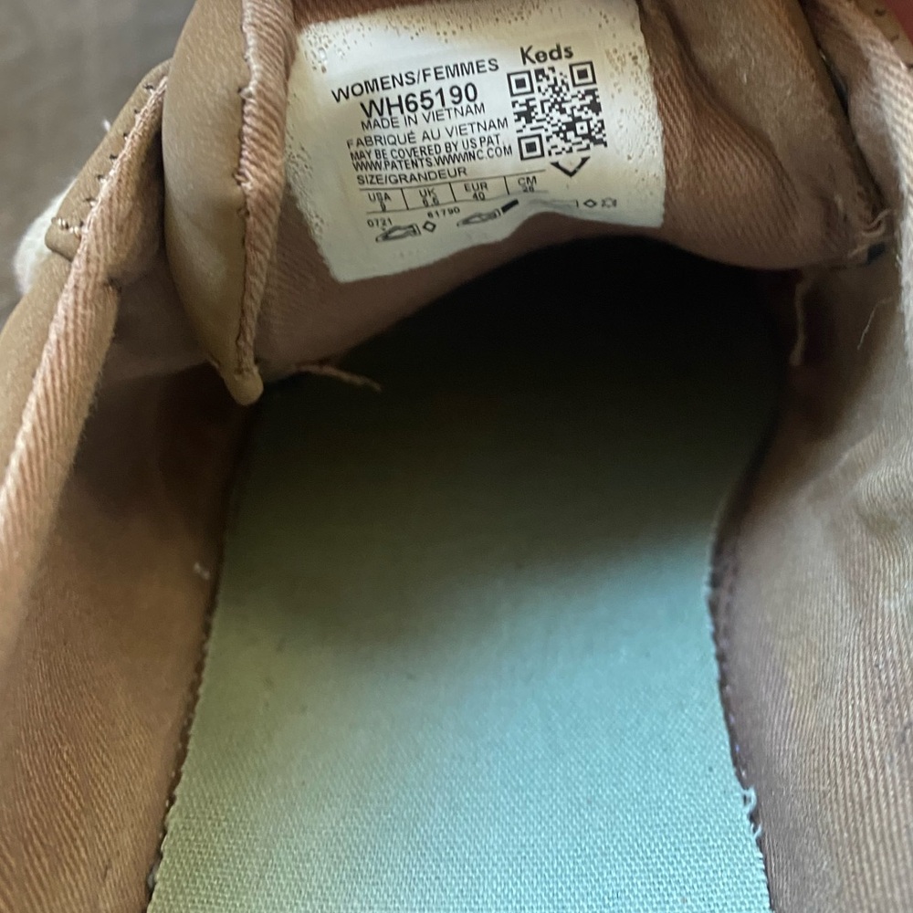 Keds Taupe Sneakers with White Soles & Gold Accents - Picture 9 of 9